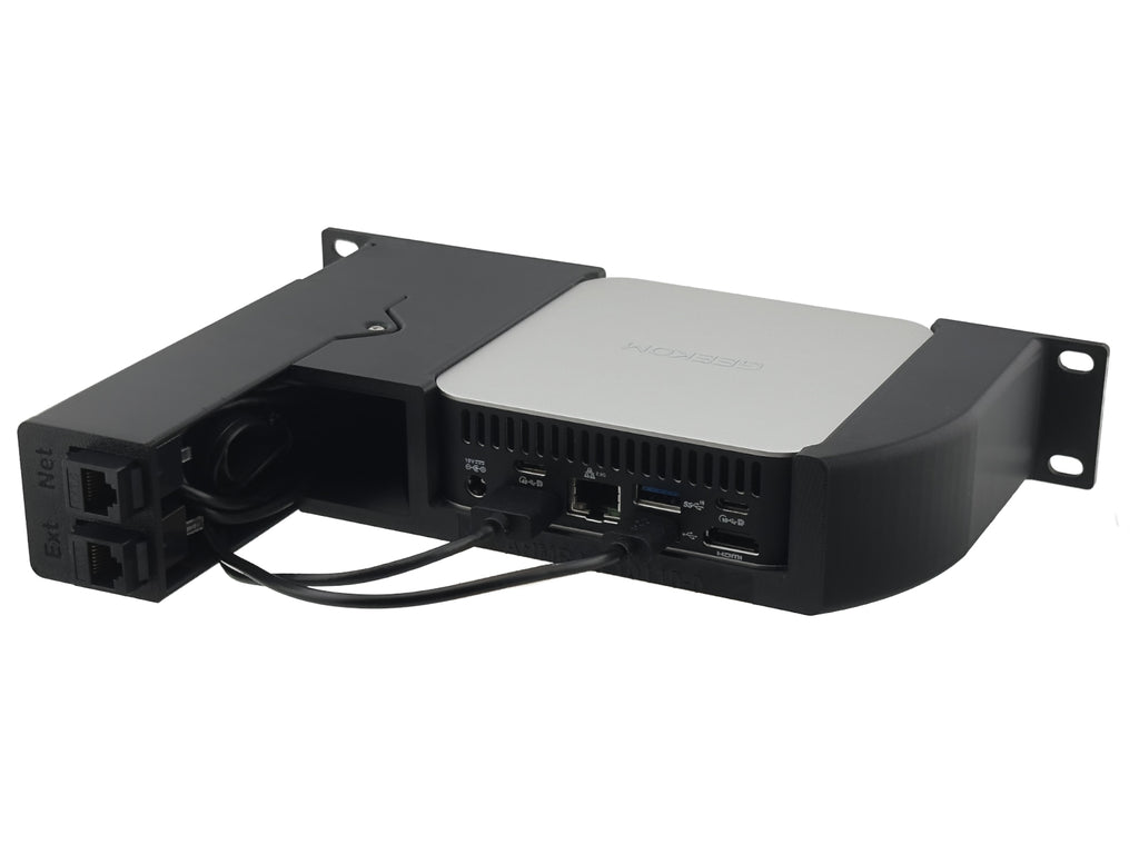 10" 1U Rack Shelf for Geekom A6/A7/A8 Mini PC with JetKVM Mounting