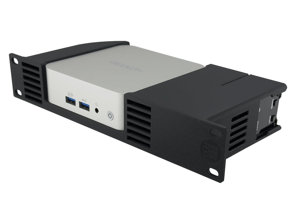 10" 1U Rack Shelf for Geekom A6 and A7 Mini-PC with NanoKVM Full Mounting