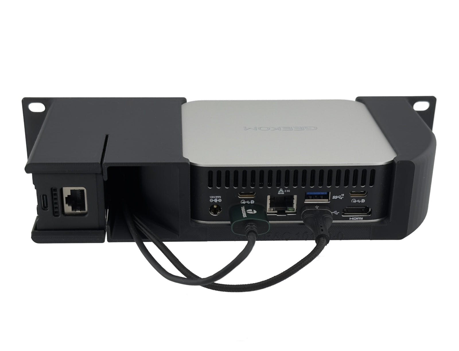 10" 1U Rack Shelf for Geekom A6 and A7 Mini-PC with NanoKVM Full Mounting