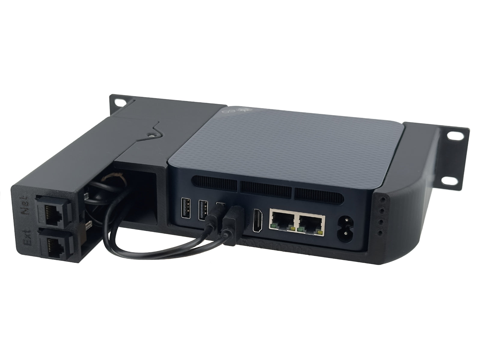 10" 1U Rack Shelf for Beelink EQ13/EQ14 Mini PC with JetKVM Mounting