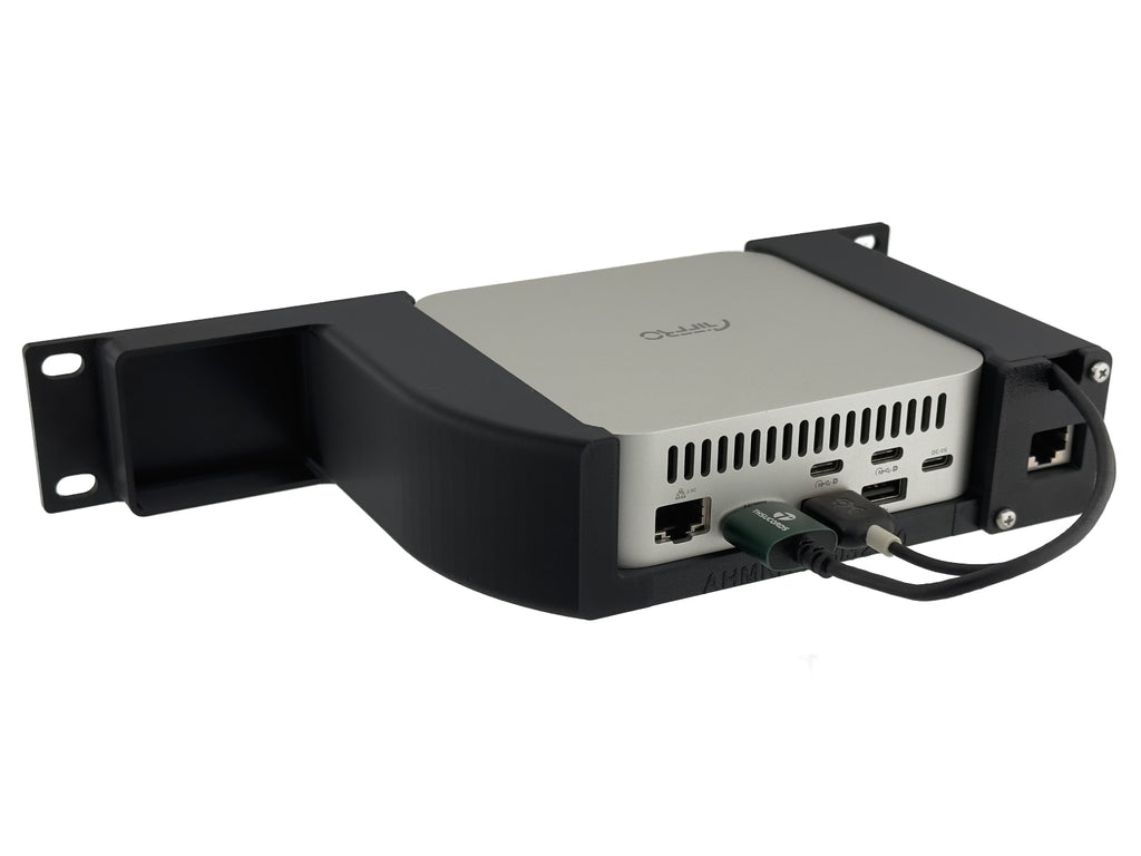 10" 1U Rack Shelf for Aiffro K100 Mini NAS with NanoKVM Lite Mounting